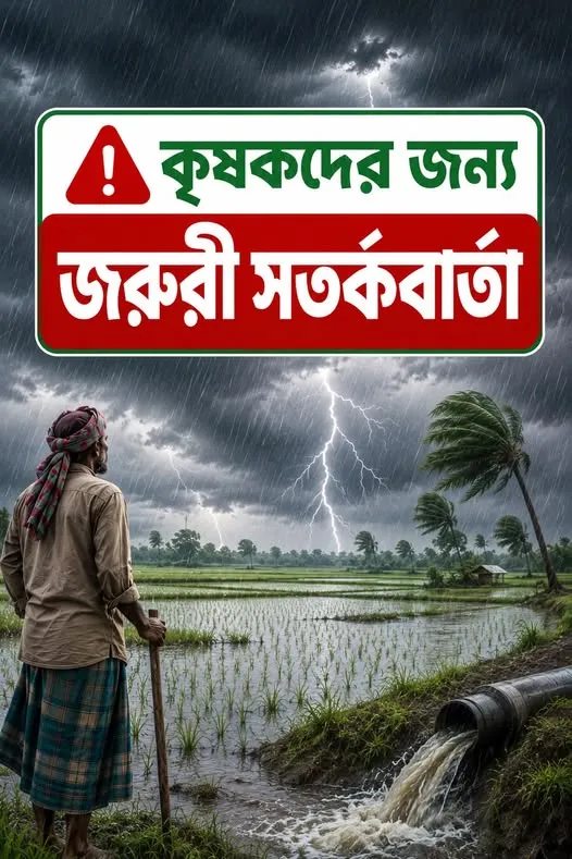 খেতখামারের কৃষক সতর্কবার্তা: মৌসুমি বায়ুর প্রভাবে অতিবৃষ্টির শঙ্কা